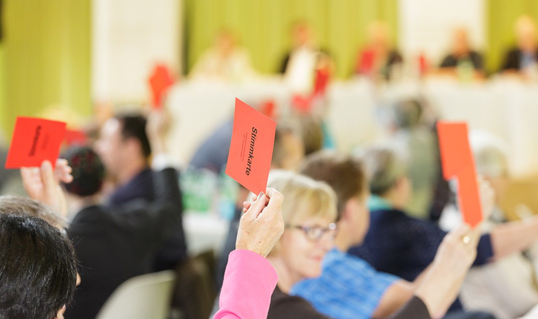 Abstimmung an der Generalversammlung mittels Stimmzetteln.